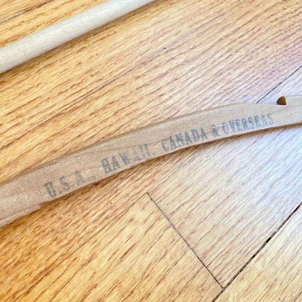Vintage Wooden Hotel Clothing Hangers Set of 2 Mens Womens Hilton Sheraton